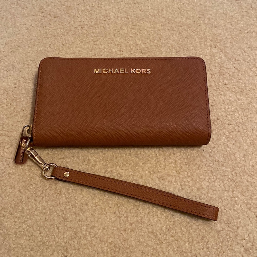 Michael Kors Brown Wristlet Wallet